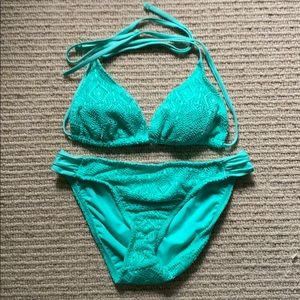 Teal Crochet Lined Bikini